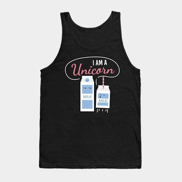 I Am A Unicorn Milk Funny Carton Tank Top by MooonTees